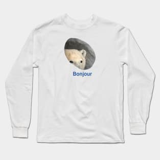 Bonjour - Polar Bear Meme Long Sleeve T-Shirt